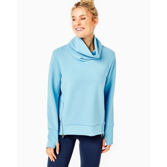 NWT Addison Bay Polished Double Knit Zip Everyday Pullover Beverly Blue XL $168 - Picture 1 of 11